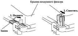 Схема снятия крышки воздушного фильтра